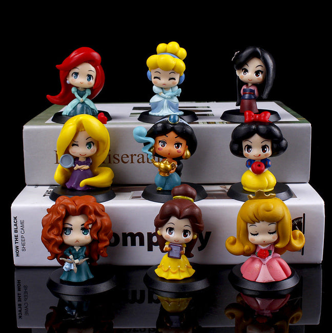 Mini Princess Figure Collection 9 Pieces - Gamer Decoration