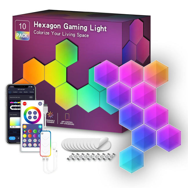 RGB Hexagon Gaming Light - Gamer Decoration
