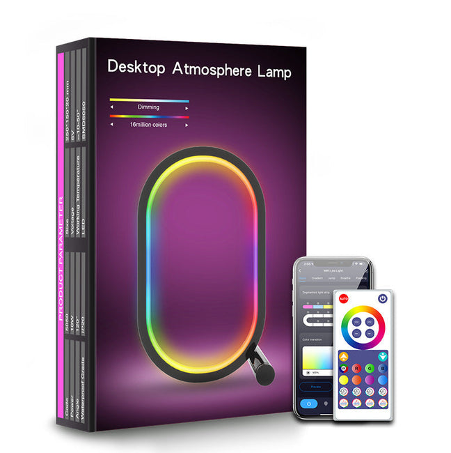 RGB-IC Rectangular Circle Desktop Lamp - Gamer Decoration