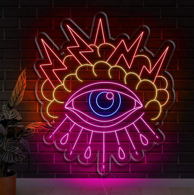 Psychedelic Evil Eye Neon Sign - Gamer Decoration