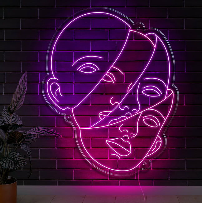 Trippy Head Neon Sign - Gamer Decoration