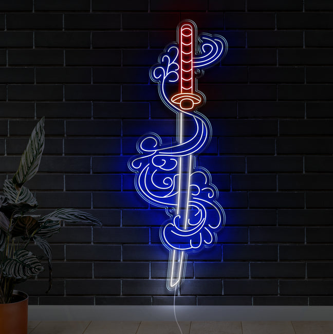 Water Breathing Sword Neon Sign - Gamer Decoration