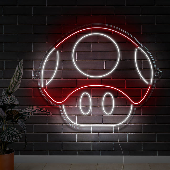 Super Mushroom Neon Sign - Gamer Decoration