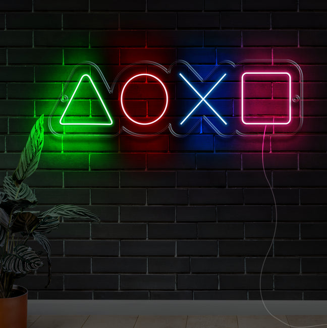PlayStation Neon Sign - Gamer Decoration