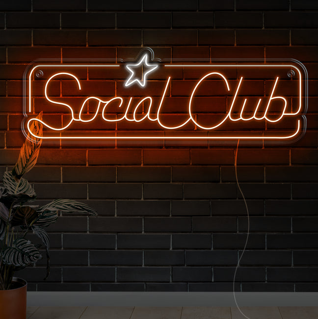 Social Club Neon Sign - Gamer Decoration
