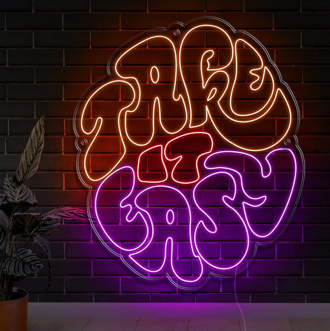 Take It Easy Neon Sign - Gamer Decoration