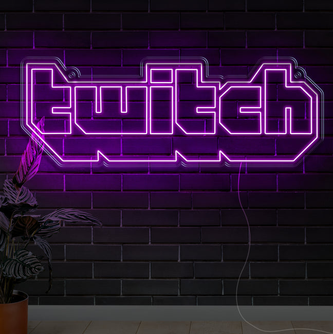 Twitch Neon Sign - Gamer Decoration