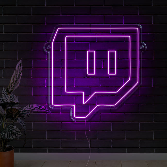 Twitch 2 Neon Sign - Gamer Decoration