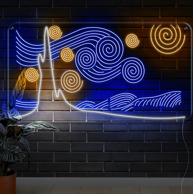 The Starry Night Neon Sign - Gamer Decoration