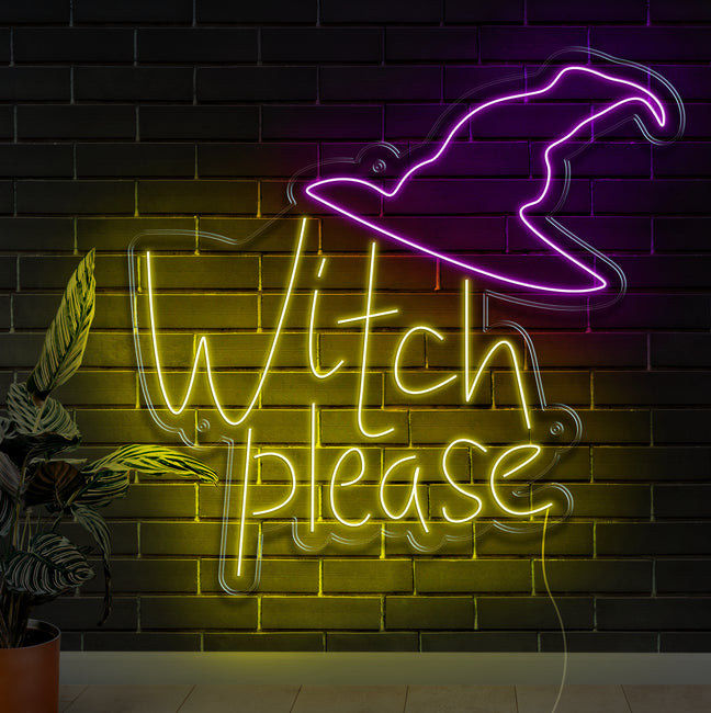 Witch Please Neon Sign - Gamer Decoration