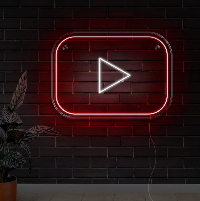 Youtube Neon Sign - Gamer Decoration