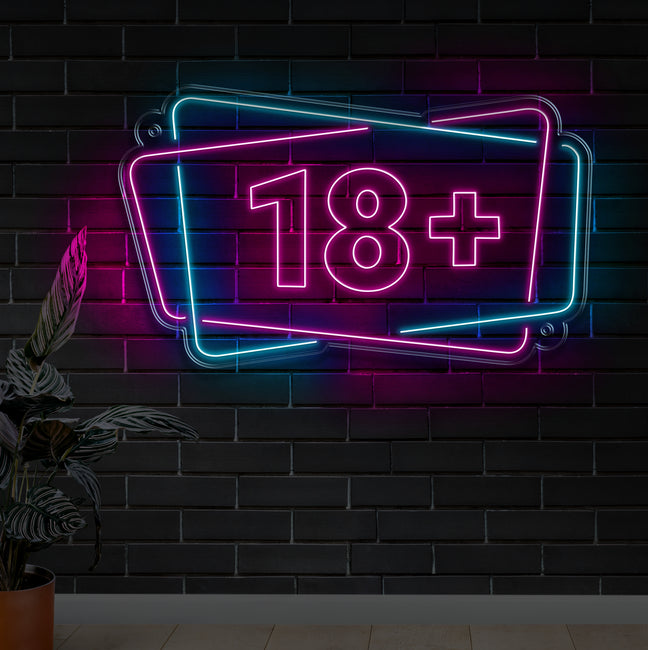 '+18 Neon Sign - Gamer Decoration