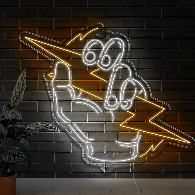 Lightning Bolt Neon Sign - Gamer Decoration