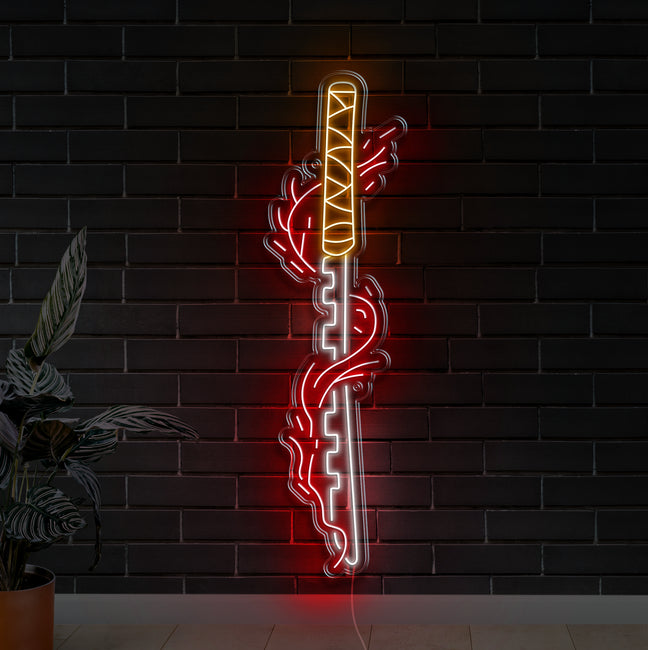 Inosuke Hashibira Nichirin Sword Neon Sign - Gamer Decoration